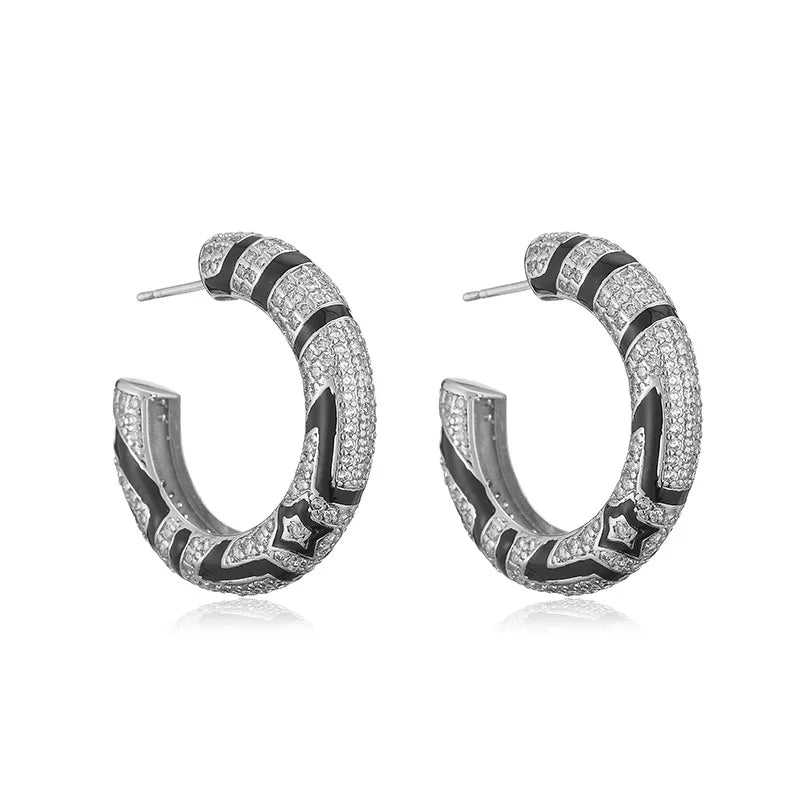 Leopard Print Multi-Shape Hoop Earrings - Vintage Design for Women, Ideal for Parties, Weddings, and Gifts