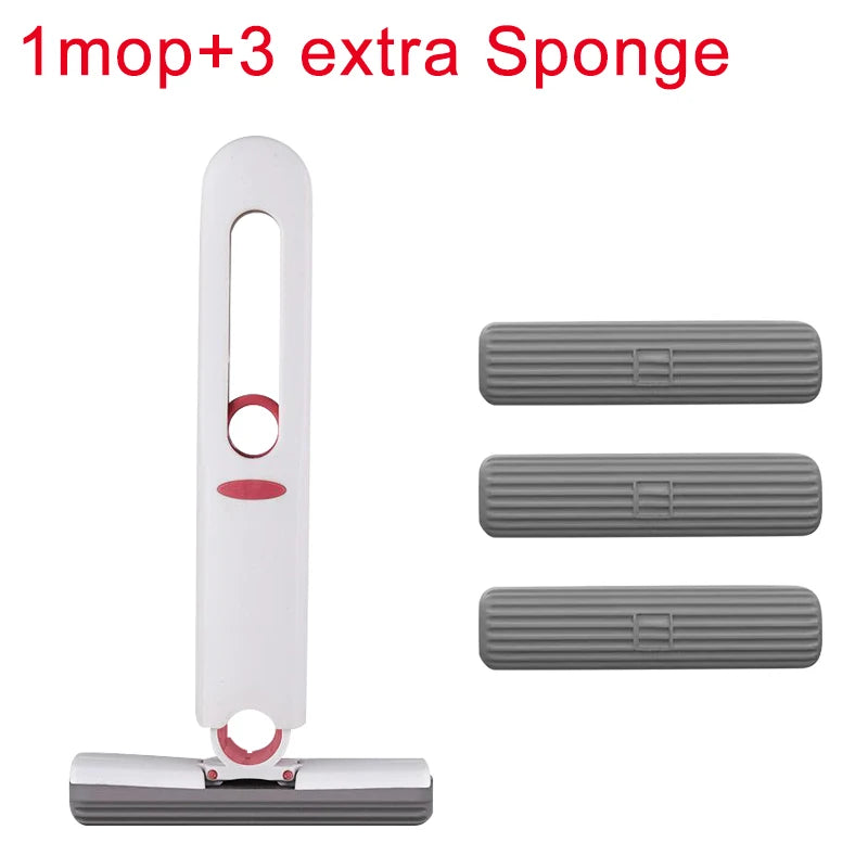 Mini Handheld Squeeze Mop Portable Window Glass Sponge Cleaner Folding Home Cleaning Mops Wear-resistant Desktop Cleaner