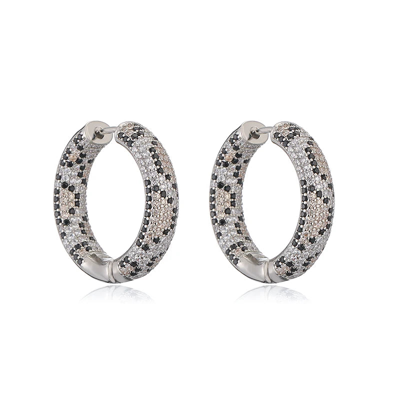 Leopard Print Multi-Shape Hoop Earrings - Vintage Design for Women, Ideal for Parties, Weddings, and Gifts