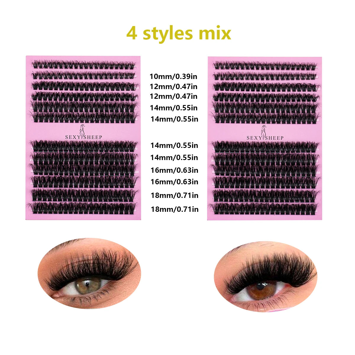 DIY False Eyelash Cluster Kit - Natural Segment Extensions with Glue, Remover, Lash Brush, and Tweezers