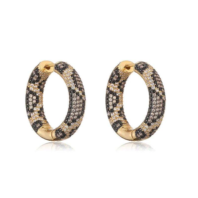 Leopard Print Multi-Shape Hoop Earrings - Vintage Design for Women, Ideal for Parties, Weddings, and Gifts